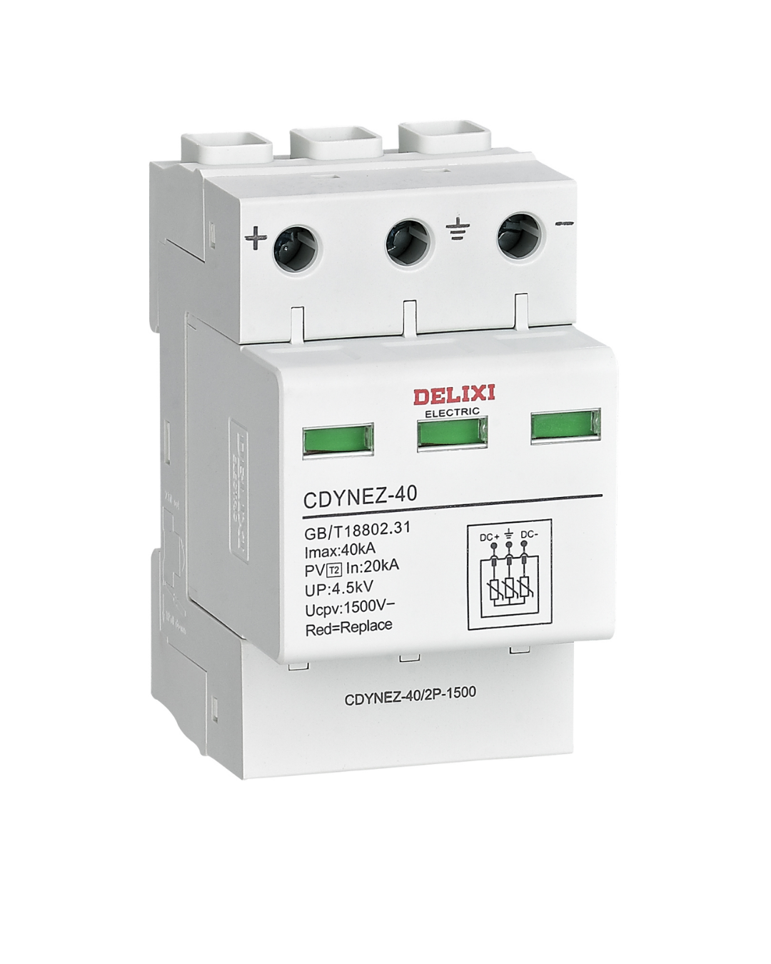 CDYNEZ-II DC Surge Protective Device (SPD) | Type 2 | 1200VDC / 1500VDC | 40kA Lightning Protection