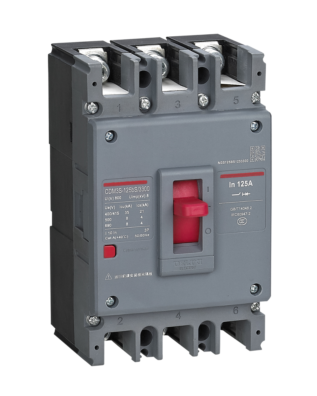 CDM3S Molded Case Circuit Breaker (MCCB) | 16A–800A | 3P/4P | Up to 50kA Breaking Capacity | Thermal-Magnetic Protection