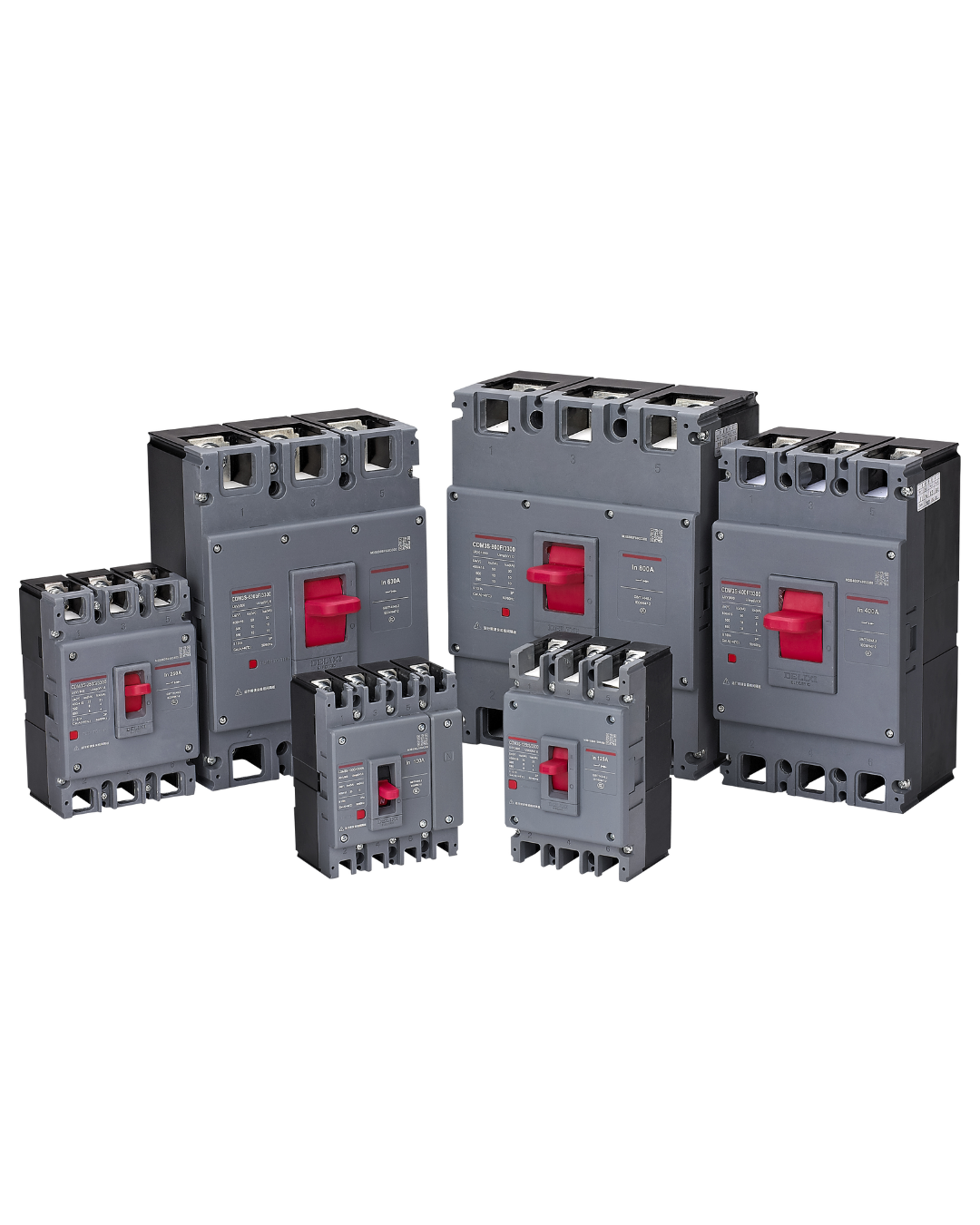 Delixi CDM3S Adjustable MCCB – 3 Pole | Thermal-Magnetic Trip | Adjustable Type | 25A–630A | 35kA–50kA ICU