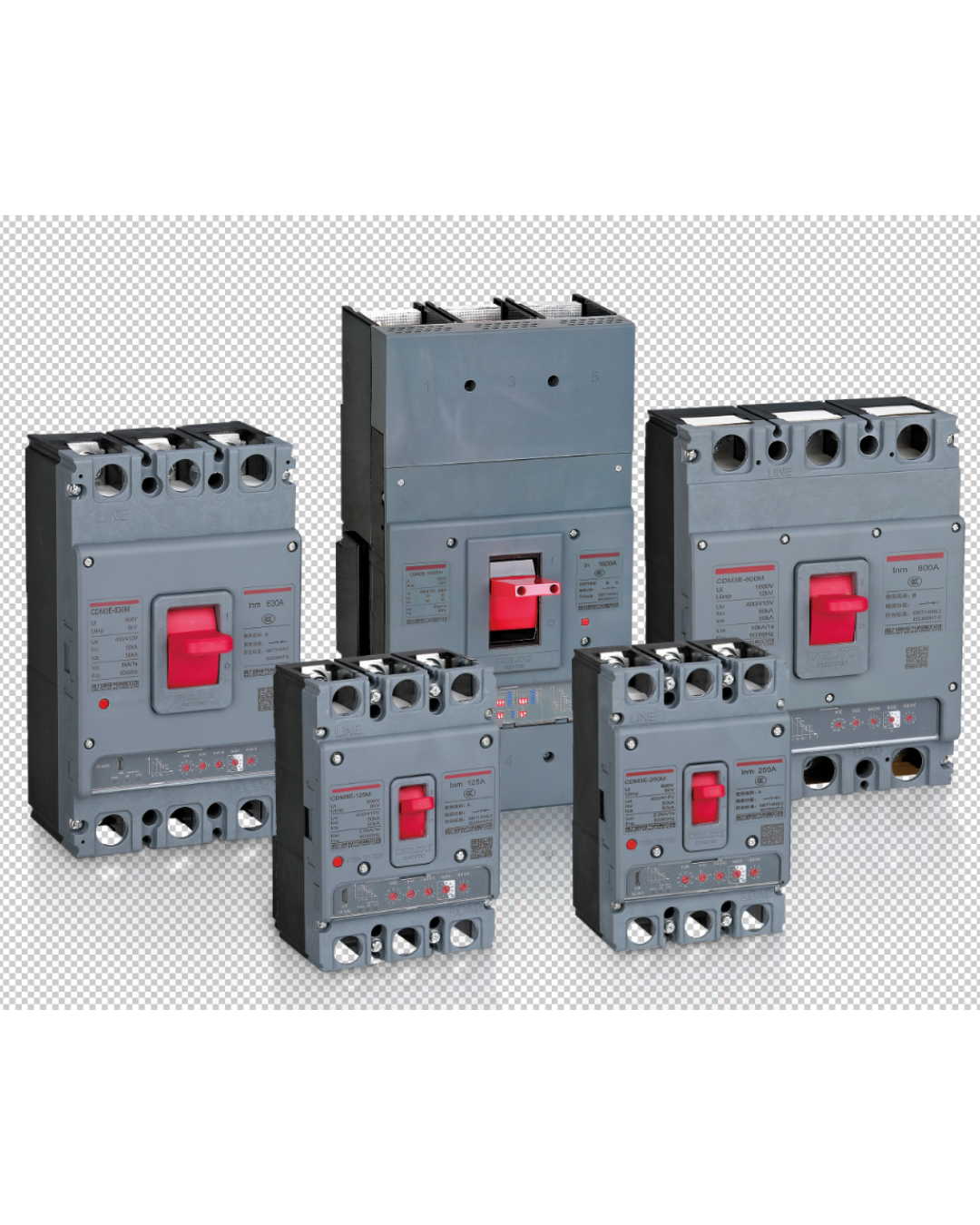 CDM3E Electronic MCCB – 4 Pole | Adjustable LSI Electronic Trip | 32A–800A | 50kA ICU