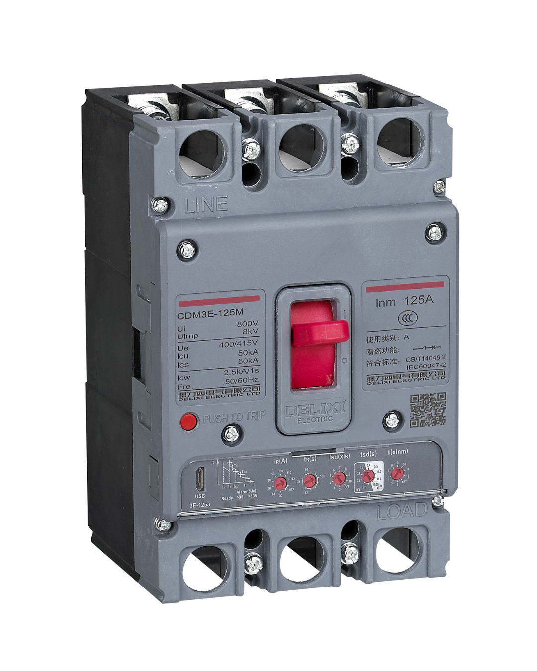 CDMNE Electronic MCCB – 3 Pole | Adjustable LSIG Electronic Trip | 250A–400A | Industrial Molded Case Circuit Breaker