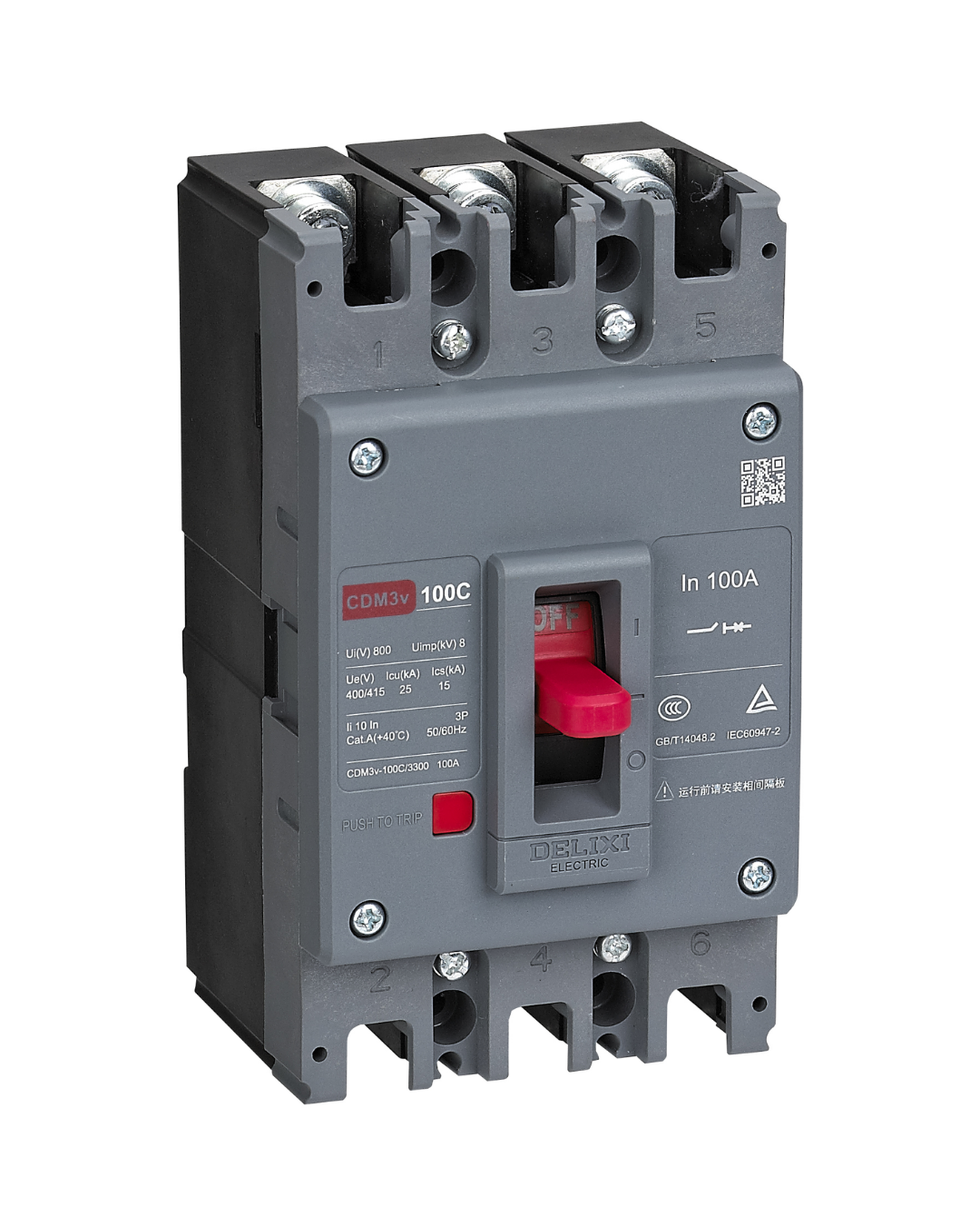 CDM3V Battery Protection MCCB | 125A–250A | 3 Pole (3P) | 25kA–35kA Breaking Capacity | IEC 60947-2