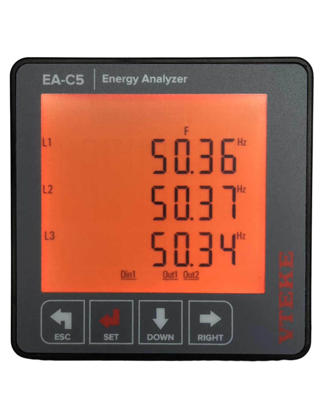 ENERGY ANALYZERS (2-55 Harmonic Measurement, RS-485 Communication, Custom LCD) THD-V/A, P, Q, S, F, V, I, F, kWh, 2-output, 1-input, RS485, Event log, Real time clock, High Accuracy | VTEKE EA-C5