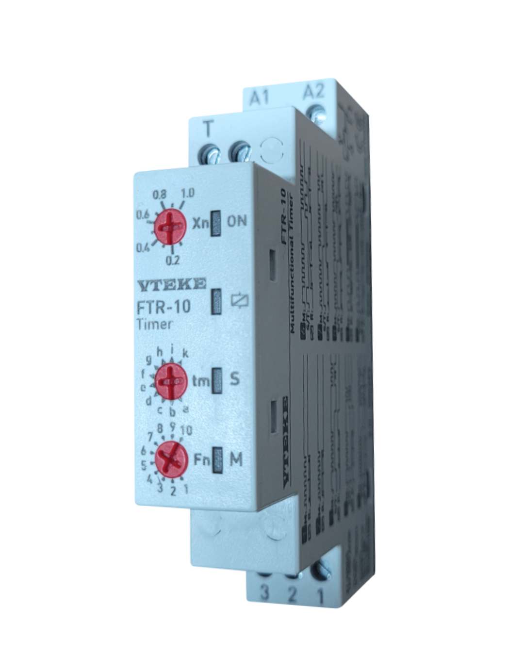 MULTI-FUNCTIONAL TIME RELAY (10 programs), 30 hours, 12VAC-240VAC/DC | VTEKE FTR-10