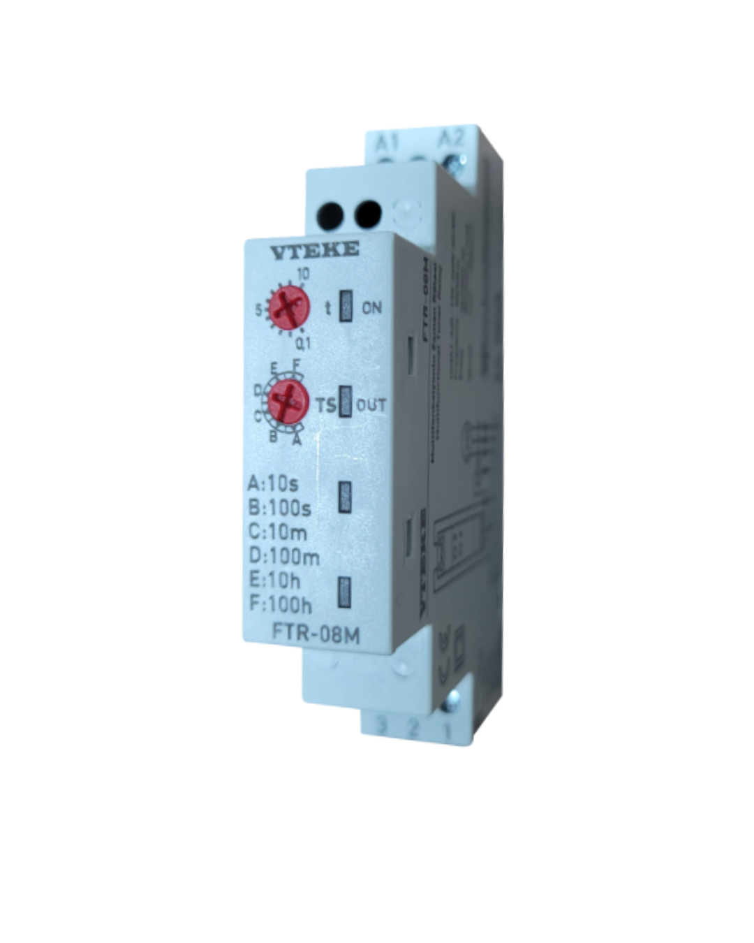 MULTI-FUNCTIONAL ON DELAY TIMER, 0.1min – 100min, 12V – 240VAC/DC | VTEKE FTR-08M