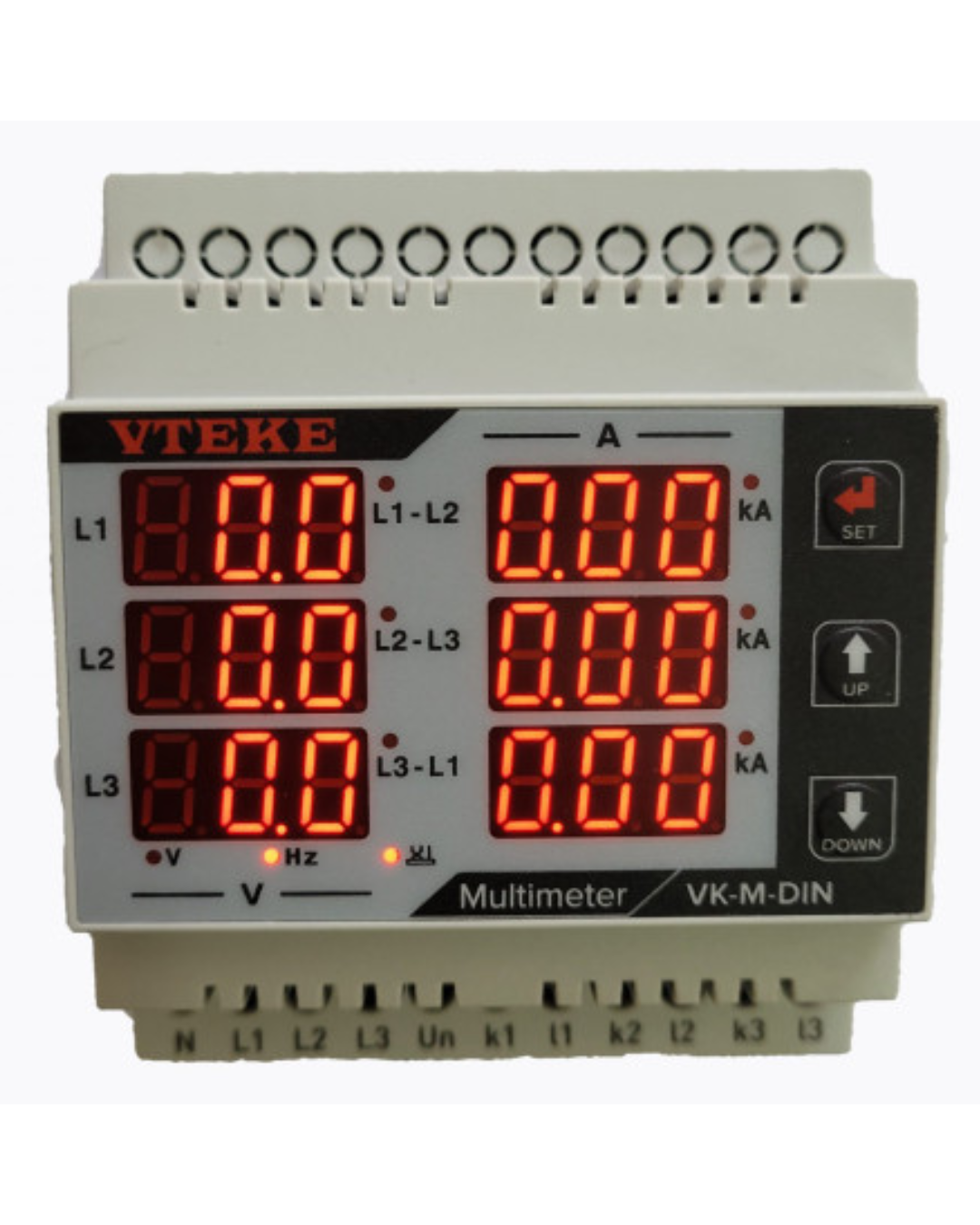 DIN RAIL MULTIMETER, V, I, F, Phase sequence DIN Rail Mount | VTEKE VK-M-DIN