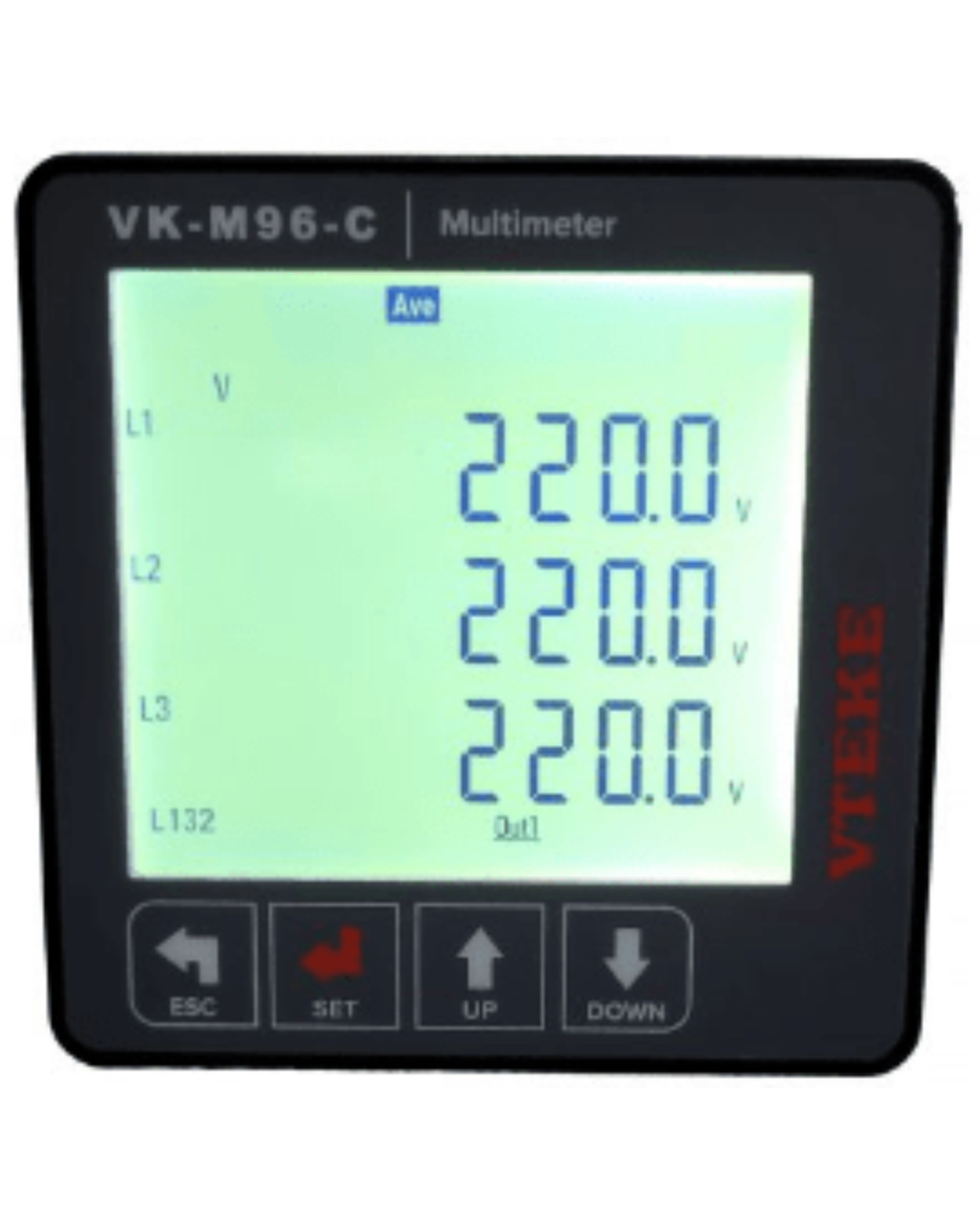DIGITAL MULTIMETER WITH kWh & RS485 Modbus, LCD SCREEN, 96x96 P, F, V, I, F, kWh, RS485 | VTEKE VK-M96-C